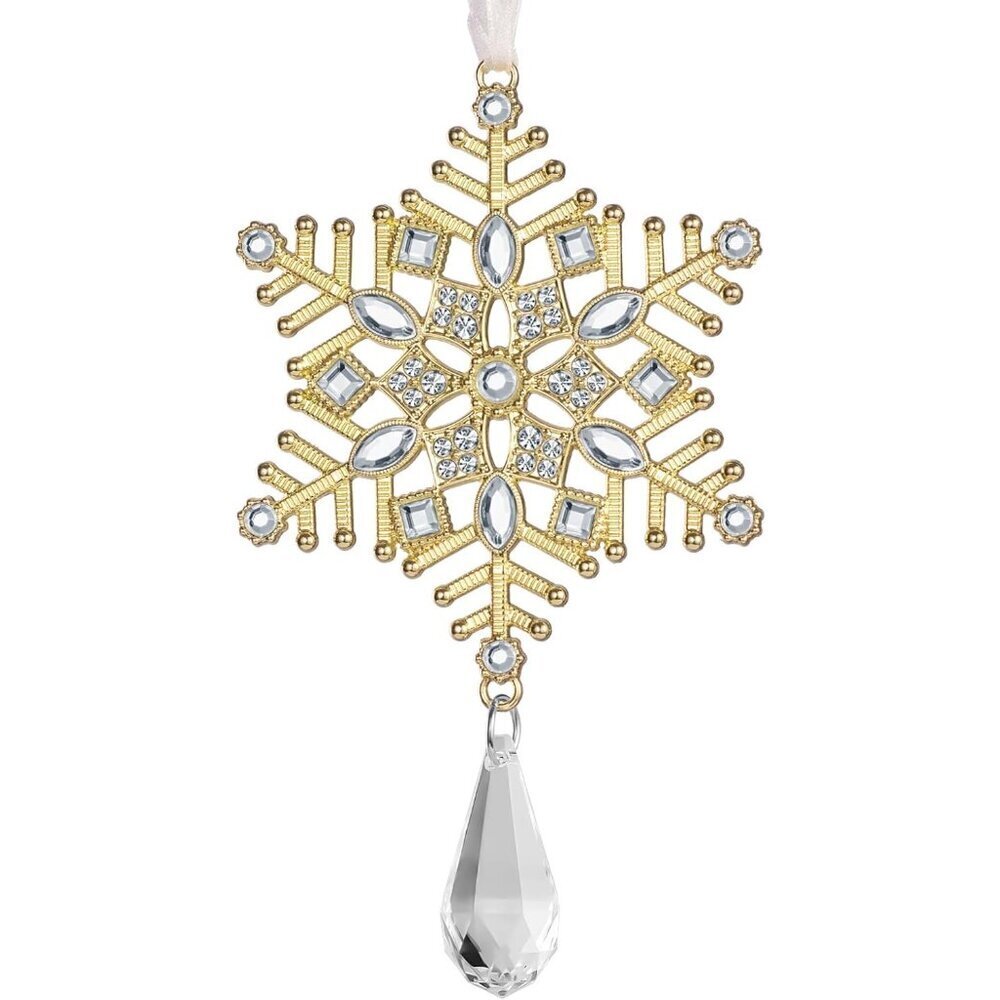 🆕Christmas Tree Ornaments Rhinestone Snowflake Hanging Pendant Charm Decorative